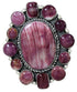 Large Statement Purple Oyster Shell Silver Ring Size 7-1/4 BW72925